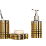 ست سه پارچه رومیزی ویولت خط دار طلایی مروارید